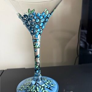 Lolita Blue and Green Floral Glass Art